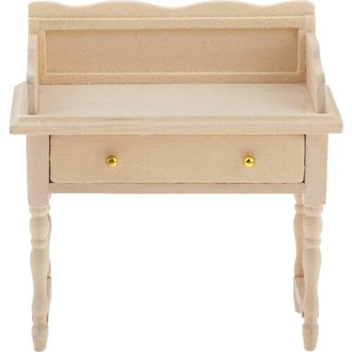1/12 Doll House Accessories Antique Writing Desk Makeup Vanity Table Furniture
