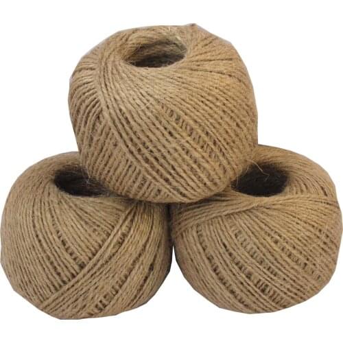 3 Pcs/lot 100m ball 2 ply jute twine ,jute rope, jute thread used in all kind packing