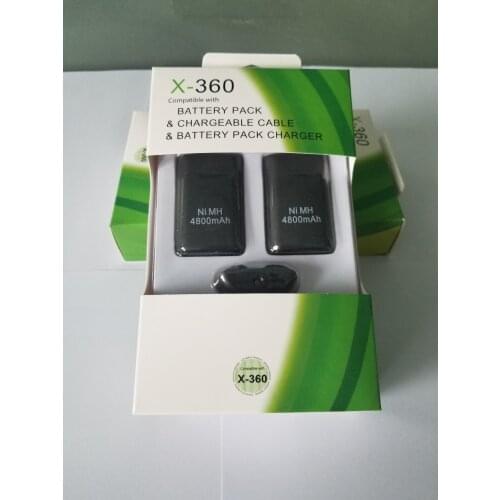 3 In 1 2x4800mah Batteries+USB Charging Charger Cable For Xbox 360 Wireless/ Wired Controller Bateria Rechargeable Battery Pack