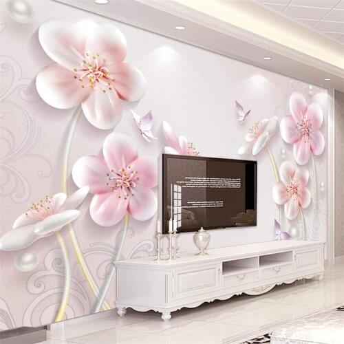Wellyu 3D embossed plum modern minimalist European TV background wall custom large mural wallpaper papel de parede mural