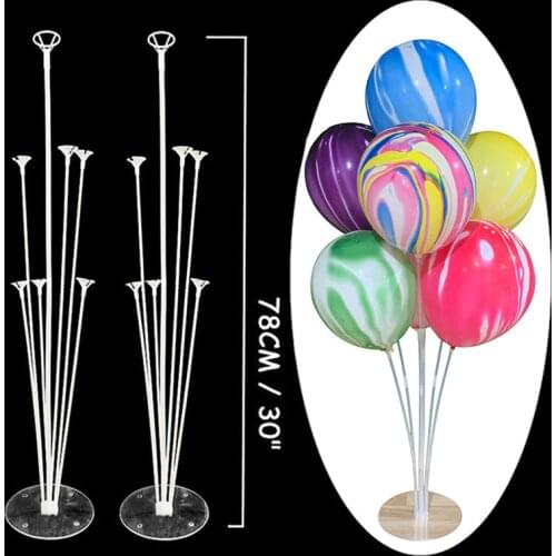 7 Tubes Balloons Stand Balloon Holder Column Agate Confetti Balloon Baby Shower Kids Birthday Party Wedding Decoration Supplies