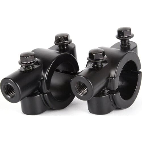 8mm 10mm Universal Motorcycle Rearview Mirror Clamp Mount 7/8" Motocross Handlebar Adapter Holder Rear View Mirrors Base Black