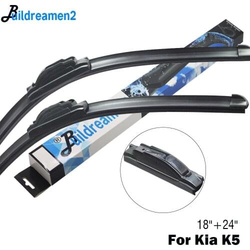 Buildreamen2 For Kia K5 Car Accessories Wiper Blade Front Windscreen Rubber Wiper Fit Hook Arm 2 Pieces