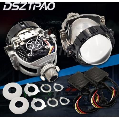 Bi Led Projector Lens H7 H4 H1 9005 9006 H13 9004 9007 LED Headlights For Cars Angel Eyes Halo Rings Running Lights Retrofit DIY