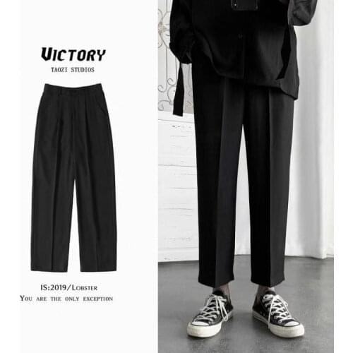 Pants mens jogging pants 2019 mens casual straight foot harem pants male Korean version of hip hop large size sweatpants