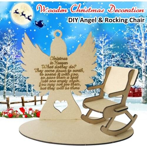 DIY Wooden Christmas Chair Wedding Decoration Christmas In Heaven Memorial Gift Christmas Ornaments New