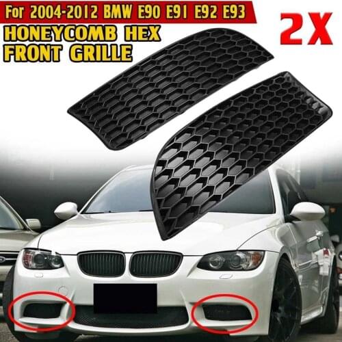 E90 High Quality M3 Style Car Font Lower Bumper Fog Lights Grille Cover Lamp Grill for BMW E90 E91 E92 E93 2004-2012