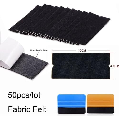EHDIS 50Pcs Wholesale Fabric Felt for Card Squeegee Window Clean Scraper Vinyl Film Car Wrap Scraper Replacement Felt Edge Cloth