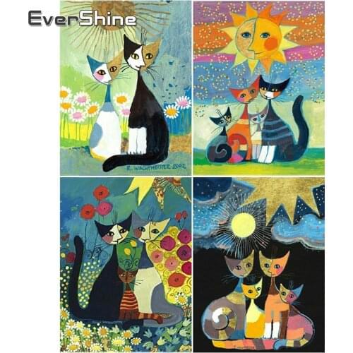 Evershine Diamond Embroidery Cross Stitch Cartoon Diamond Painting Full Square Animals Picture Of Rhinestones Mosaic Wall Decor
