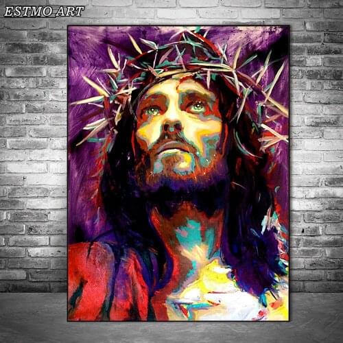 Canvas Paintings Jesus Abstract On The Wall Posters And Prints King Of Kings Graffiti Art Canvas Pictures Home Wall Decoration