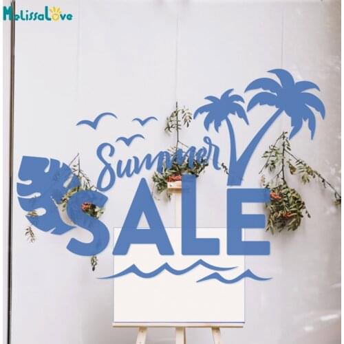 Summer Sales Sun Sale Window Sticker Custom Color Word Wall Decals Shop Supermarket Discounts Attract Attention YT3579