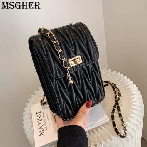 2021 Summer New Small Bag Mini Female Bag Mobile Phone Bag Chain Bag Shoulder Bag Lady Messenger Solid Color Bag WB4268