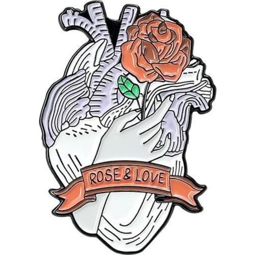 Set of 5 Organ Heart Enamel Pins Brooch Badge for Girls Women Lapel Pin DIY