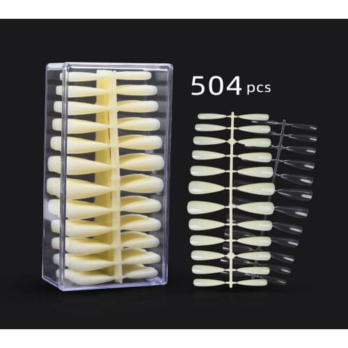 1box Nail Tips Natural Acrylic False Fake Artificial Toe Nails Tip For Nail Art Decor DIY Salon Tools