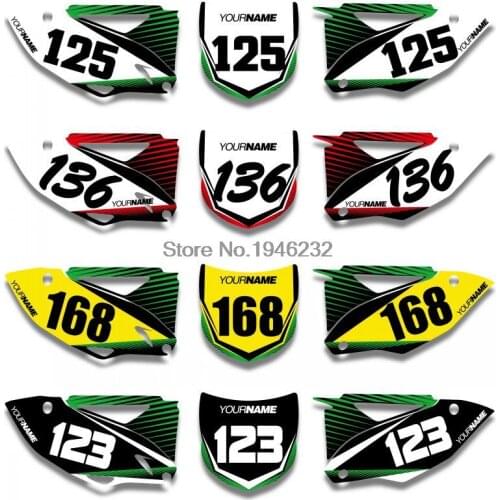 NICECNC Custom Backgrounds Number Plate Graphics Sticker & Decals For Kawasaki KX450F KXF450 2012 KXF 450 KX 450F