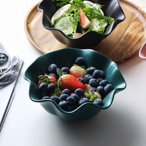 Nordic creative matte ceramic tableware red fruit salad dessert bowl microwave oven baking bowl dinner plates