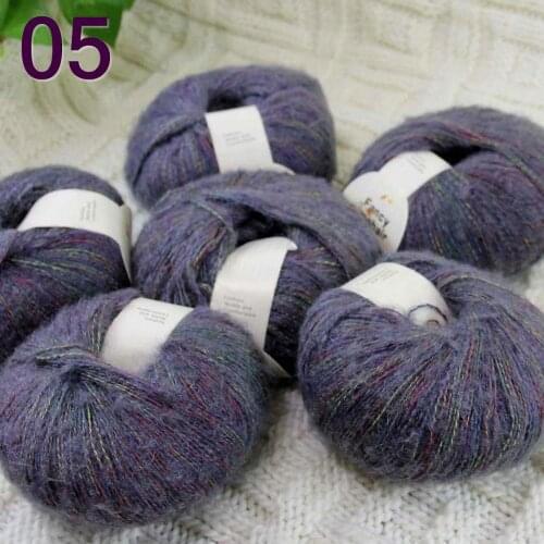 NEW Luxurious Soft 6balls*50g Crocheting & Knitting MOHAIR wool hand Yarn Knitting 05 Rainbow Charcoal
