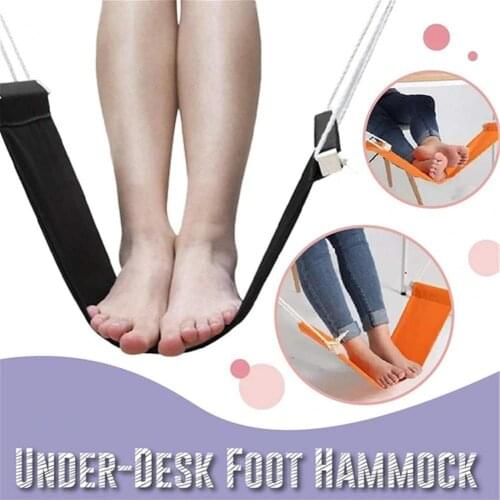 Under-Desk Foot Hammock Office Adjustable Home Office Study Footrest Desk Swing Furniture Striped Hammock
