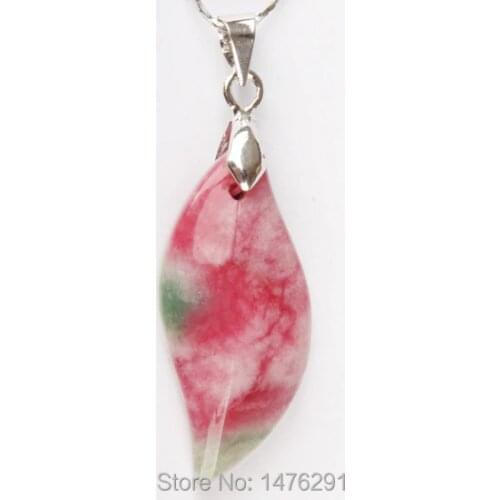 2015 New Fashion Red Jades Carnelian Leaves Pendant 1PCS 18x30MM