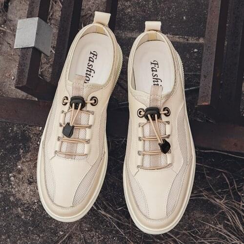 Casual shoes leisure shoe sapato sneakers leather zapatos de men summer on running mens boots loafers mens breathable fashion