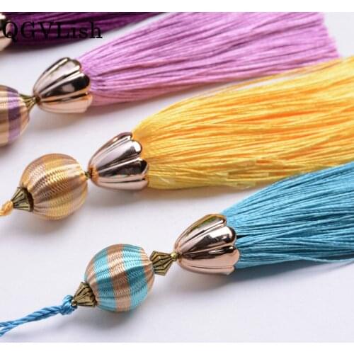 QGVLish 10Pcs Cord Small Curtian Tassel Fringe Curtain Accessories DIY Pillow Valance Stage Sofa Key Tassel Tie Backs Home Decor