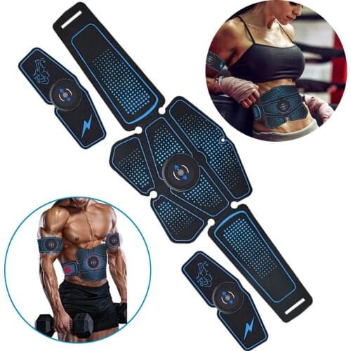 Operate USB Charging Home Belt Massage Abdominal Muscle Stimulator Toner Fitness Effective Trainer Fat Burning Body Gym Tools