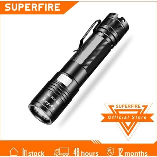 SupFire A5 LED flashlight CREE Wick USB Rechargeable 18650 Battery Camping Fishing Lamp Self Defense Mini Aluminum Alloy Torch