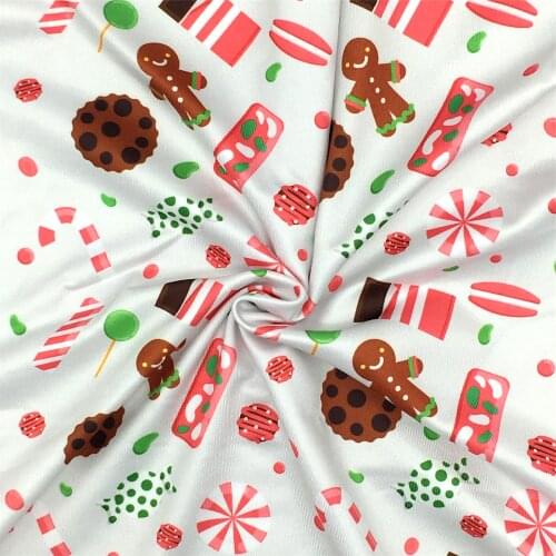 50*145cm Polyester Spandex Knit Fabric Christmas Stretchy Fabric for Tissue Sewing Quilting Needlework Material DIY Handmade