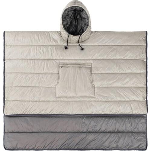 Outdoor Camping Sleeping Bag Water-resistant Cloak Poncho Lazy Bags Ultralight Travel Sleeping Blanket Quilt Coat with Hood