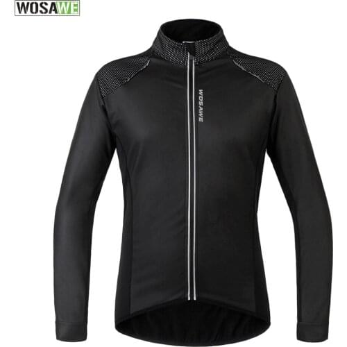 WOSAWE New MTB Road Cycling Jackets Beading Surface Bicycle Bike Jerseys Winter Fleece Windproof Coat Ciclismo Cycling Clothings