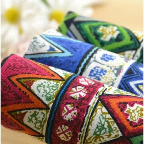 100cm*140cm Mediterranean style bohemian cotton cloth printing Cheongsam, hand-made clothes, tablecloths, curtains, pillow