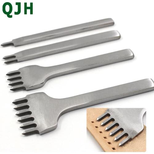 3/4/5/6mm Spacing Punch Tool For Leather Hole Punches Tool Lacing Stitching Sewing DIY Leather Craft Tools 1/2/4/6 Prong