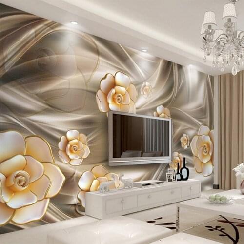 3D Wallpaper European Style Luxury Flower Jewelry Background Wall Covering Living Room TV Hotel Interior Decor Mural Wall Papers