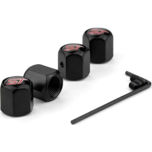 4PCS ST Emblem Car-Sticker Car Tire Valve Caps Sport Style for Ford Focus Fiesta Ecosport Kuga Mondeo Cars Motorcycle Accessory