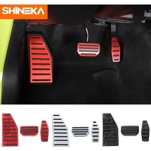 SHINEKA Car Foot Rest Pedal Panel For Suzuki Jimny 2010+ Car Gas Brake Pedal Decoration Cover Accessories For Suzuki Jimny 2010