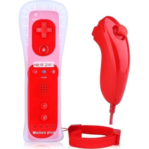 2 In 1 Set Wireless Bluetooth Joystick Remote Controller Motion Plus Booster Gamepad For Nintend Wii Nunchuck