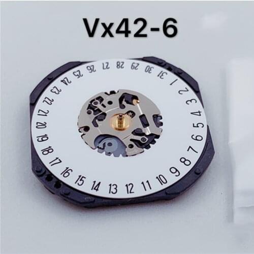 Watch accessories new original Japanese VX42E movement VX42 three pin six point window quartz movement without batteries