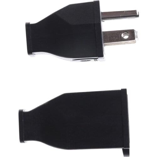 Black 3 Pin Male Female Power Cord Connector US Plug Converter AC 125V 15A High Performance