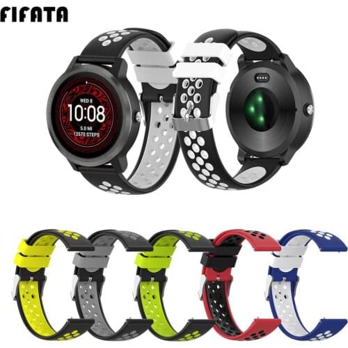 FIFATA Double Colour Stomata Soft Silicone Watch Strap For Garmin Vivoactive 3/Vivoactive 3 Music Smart Watch Replace Watch Band