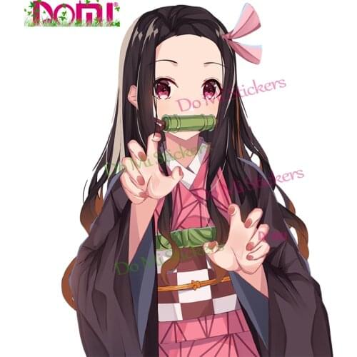 Kimetsu No Yaiba Nezuko Demon Slayer Anime Girl Stickers Motocross Racing Laptop Helmet Trunk Wall Vinyl Car Sticker Die Cutting