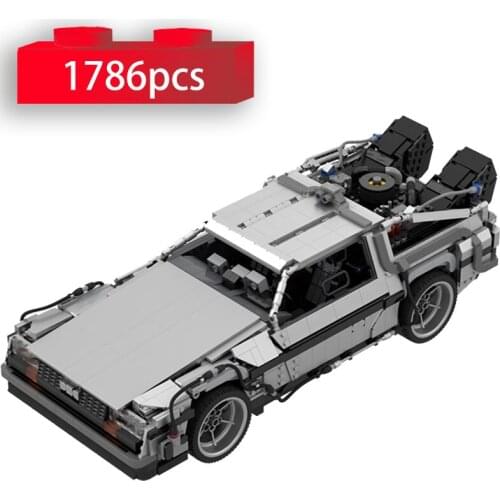 Back to the Future 1985 Time Machine High-Tech Car Model Building Blocks MOC-42632 Vehicle Bricks DIY Toys for Children Gifts