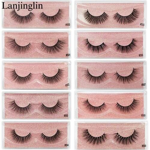 LANJINGLIN 1 pair 3d mink hair false eyelashes natural long fake eye lashes extension sexy makeup beauty cruelty free bulk
