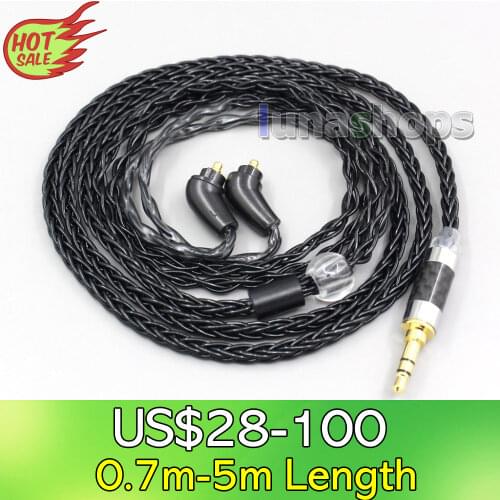 LN006592 2.5mm 4.4mm 8 Core Silver Plated Black Earphone Cable For Sony XBA-H2 XBA-H3 XBA-Z5 xba-A3 xba-A2