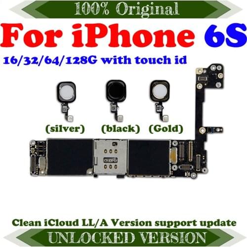Logic Board With Full Chips 16GB 32GB 64GB 128GB ROM For iPhone 6S Motherboard iOS System Free iCloud Support Update LTE 4G