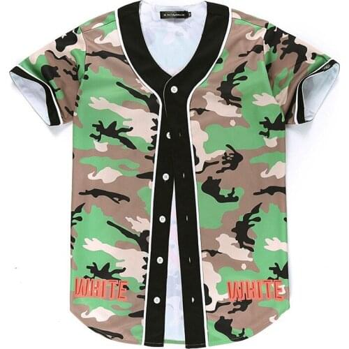 Summer mens short sleeved baseball jacket with 3D camouflage striped print cardigan