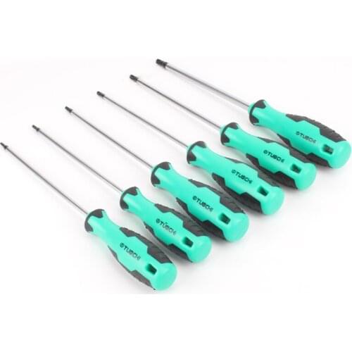 6pcs/set T10-T40*150mm Torx Screwdriver Set CR-V Quick Plum Screw Driver Magnetic Bolt Driver Screw-driving Tools
