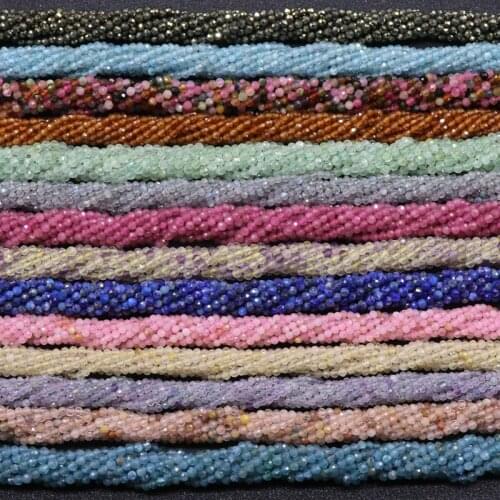 Natural Crystal Gem 2mm Cut Face Beads Fashionable Wild Men and Women Jewelry Making DIY Necklace Bracelet Hair Clip Accessories