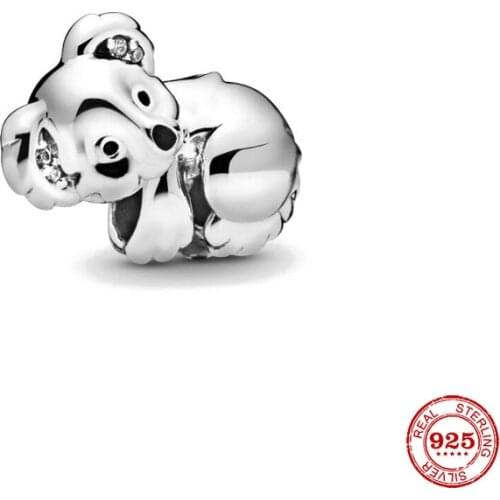 New Original Silver Color Koala Diy Bead Fit European Pandora Charms Bracelet Bangles Diy Jewelry P718