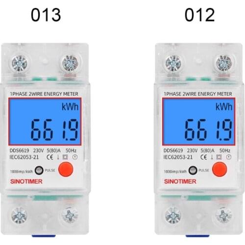 DDS6619 Rail LCD Digital Backlight Single Phase Energy Meter Multifunction kWh Power Consumption Wattmeter Electronic 19QB