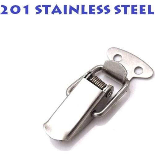 20pcs/lot 201 Stainless Steel 33X11mm Spring Toggle Latch Hasp Silver Tone Spring Loaded for Cabinet Cases Box Chests lock CK614